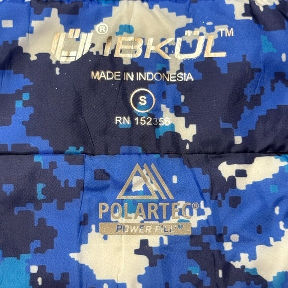 🌻 IBKUL Women's Athleisure Polartec Power Fill Blue Camo Print Quilted Vest sz S - Picture 11 of 15